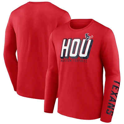 Men's Fanatics  Red Houston Texans Long Sleeve T-Shirt
