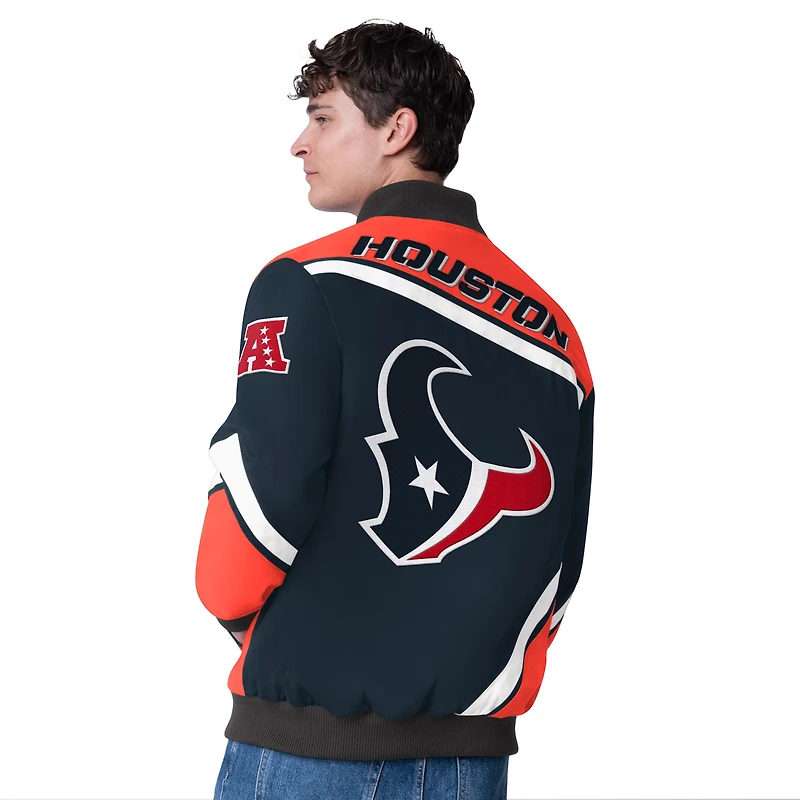 Men's G-III Extreme Navy Houston Texans Maximum Racing Full-Snap Jacket