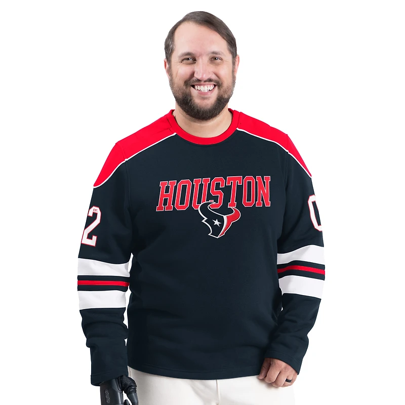 Sweat-shirt ras du cou adaptatif Lord Stanley bleu marine G-III Sports by Carl Banks pour homme des Houston Texans