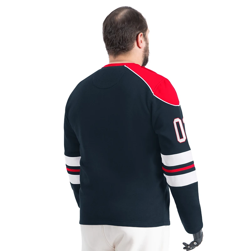 Men's G-III Sports by Carl Banks Navy Houston Texans Adaptive Lord Stanley Crewneck Sweatshirt