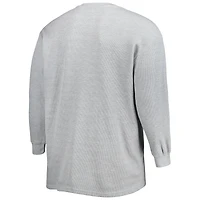 T-shirt thermique à manches longues en tricot gaufré Houston Texans Big & Tall pour homme, gris chiné