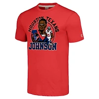 Men's Homage Andre Johnson Red Houston Texans Caricature Retired Player Tri-Blend T-Shirt