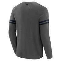 Sweat-shirt à manches longues raglan tri-blend gris chiné foncé J. Palmer pour homme, Houston Texans Players Lounge