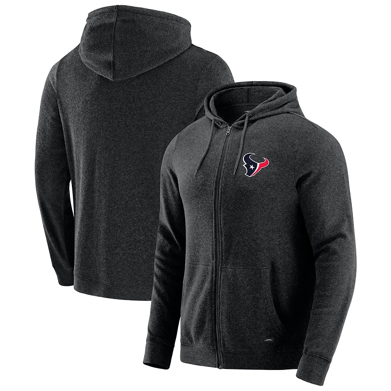 Sweat à capuche zippé tri-blend gris chiné foncé J. Palmer pour homme des Houston Texans Players Lounge