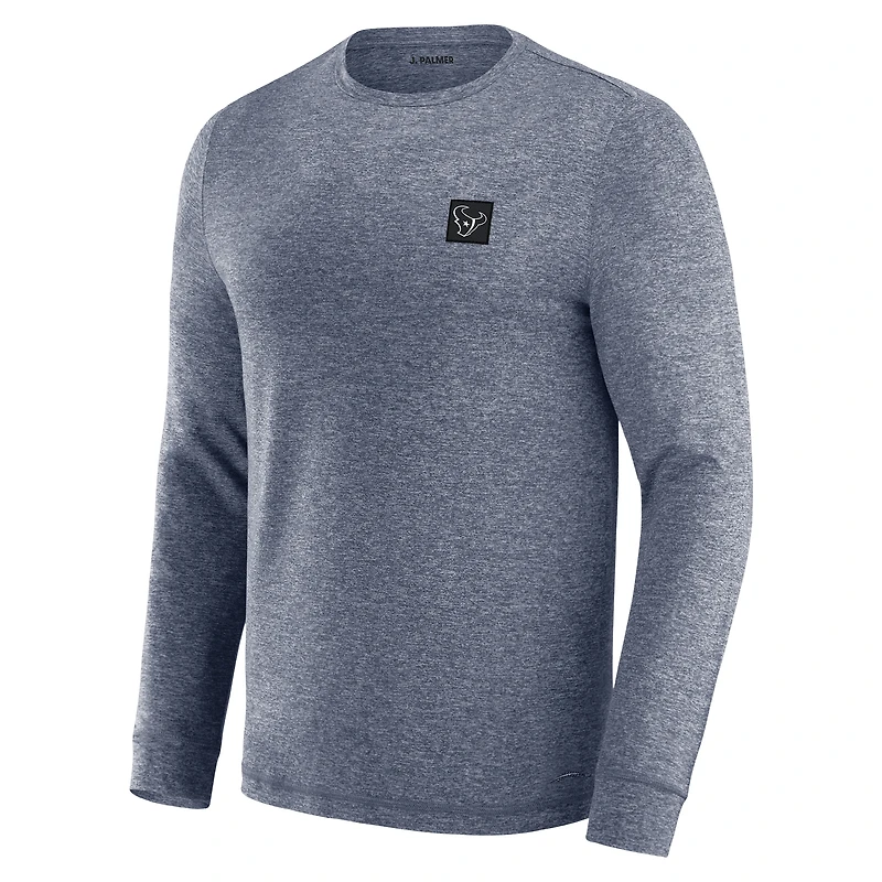 T-shirt à manches longues pour homme J. Palmer bleu marine des Houston Texans