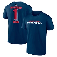 Men's Logo Athletic Navy Houston Texans #1 Dad Jersey T-Shirt