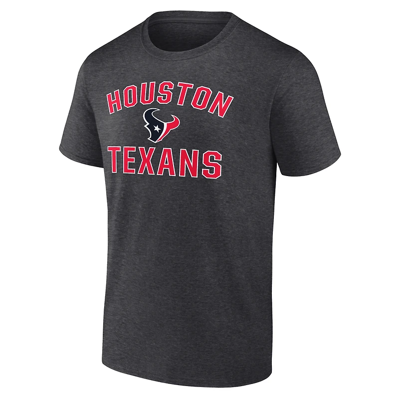 Men's Logo Athletic Charcoal Houston Texans Cotton Victory Arch T-Shirt