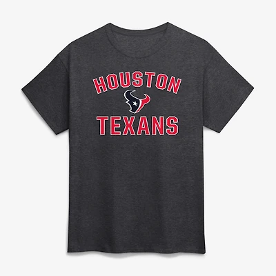 Men's Logo Athletic Charcoal Houston Texans Cotton Victory Arch T-Shirt