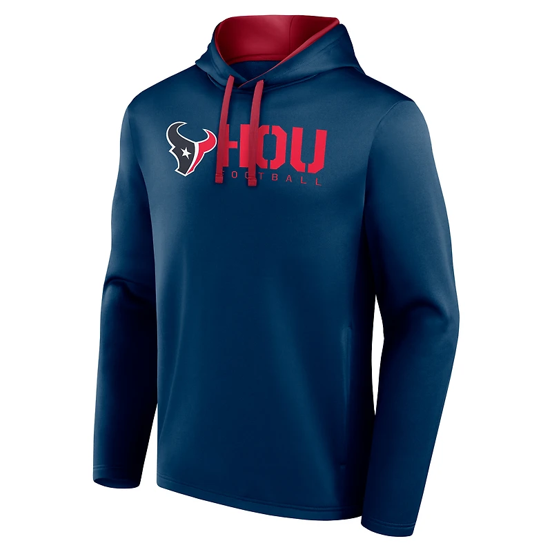 Men's Logo Athletic Navy Houston Texans Head Start Pullover Hoodie