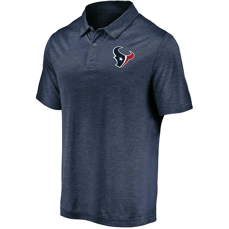 Men's Majestic Navy Houston Texans Iconic Striated Polo