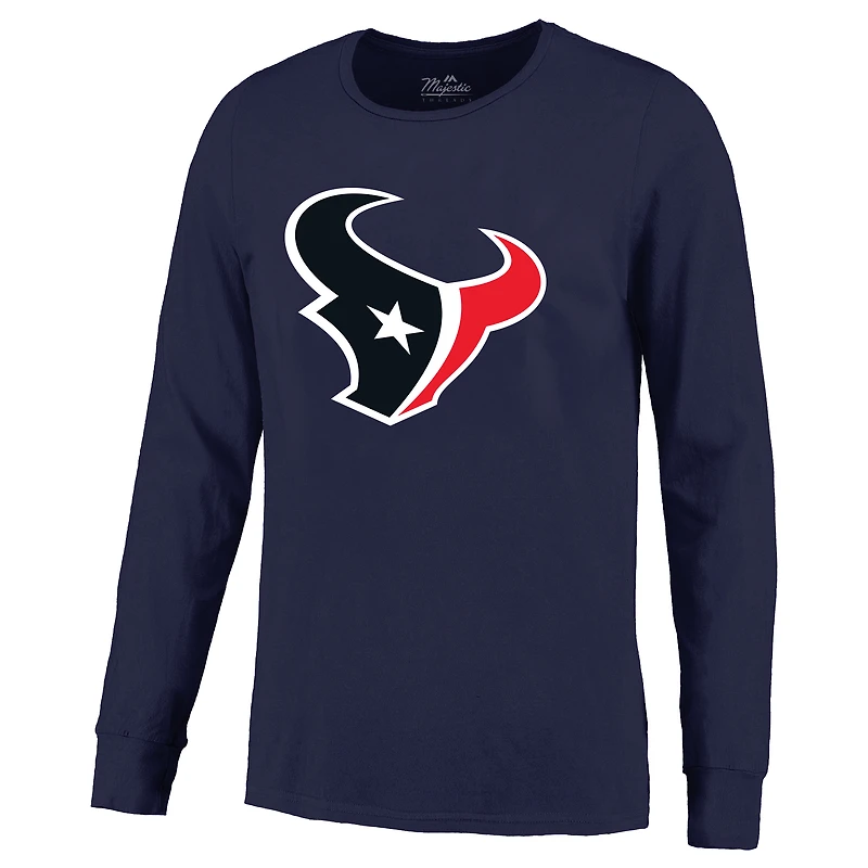 T-shirt à manches longues pour homme Majestic Threads C.J. Stroud Navy Houston Texans avec nom et numéro non vieilli
