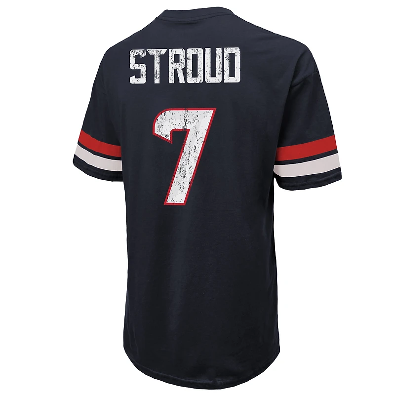 T-shirt surdimensionné pour homme Majestic Threads C.J. Stroud Navy Houston Texans avec nom et numéro