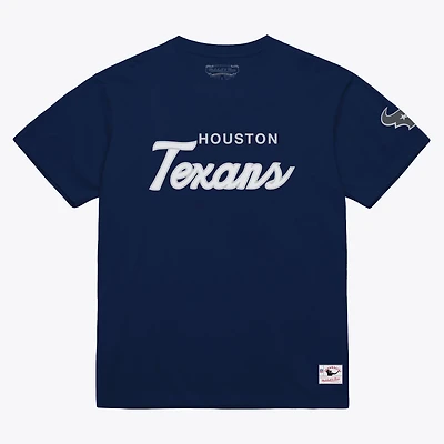T-shirt classique Mitchell & Ness bleu marine pour homme, entraîneur-chef des Houston Texans