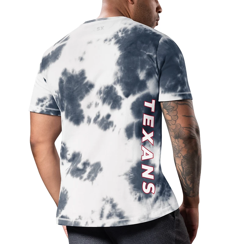 Men's MSX by Michael Strahan Navy Houston Texans Freestyle Tie-Dye T-Shirt