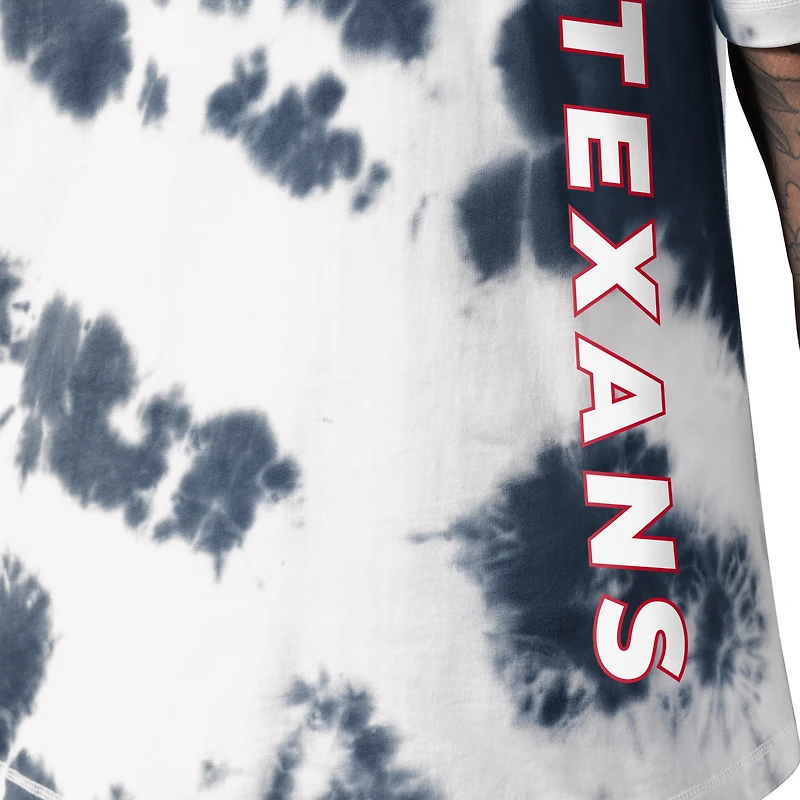 Men's MSX by Michael Strahan Navy Houston Texans Freestyle Tie-Dye T-Shirt