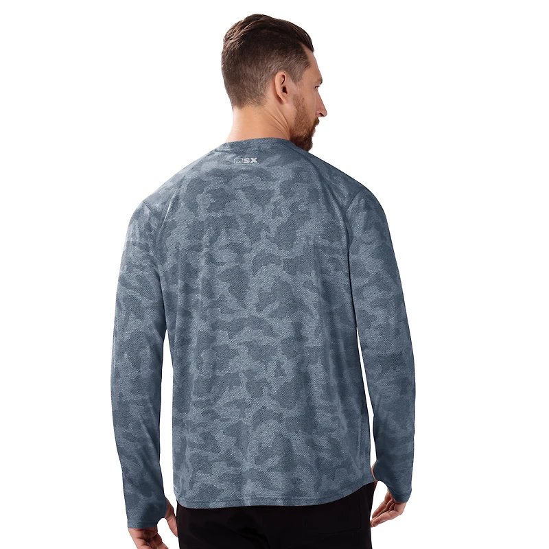 Men's MSX by Michael Strahan Navy Houston Texans Performance Camo Long Sleeve T-Shirt