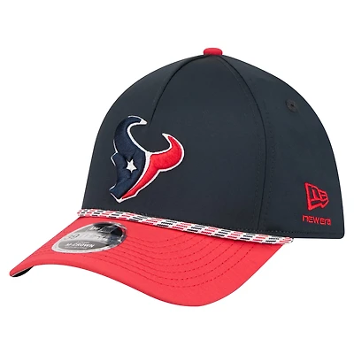 Casquette Flex 39THIRTY pour homme, bleu marine et rouge, Houston Texans, modèle Rope M-Crown A-Frame
