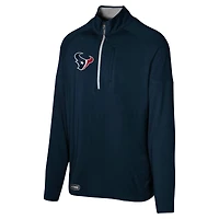 Men's Navy Houston Texans Grind Iron Quarter-Zip Top