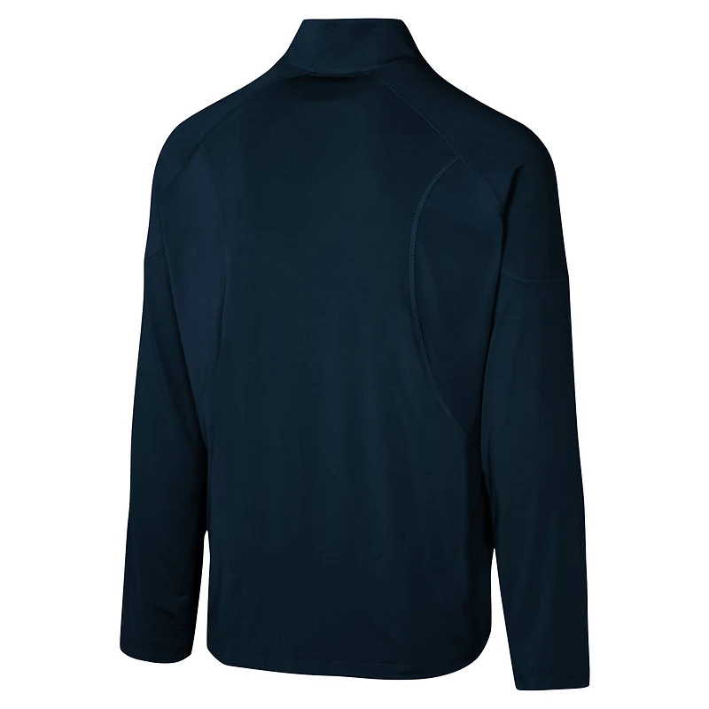 Men's Navy Houston Texans Grind Iron Quarter-Zip Top