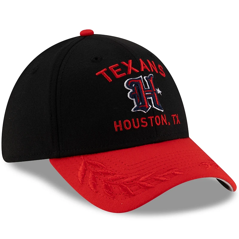 Men's New Era Black/Red Houston Texans 2025 NFL Draft 39THIRTY Flex Hat