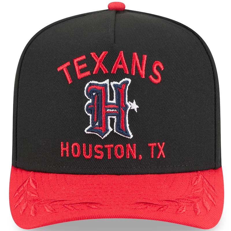 Casquette snapback New Era 9FIFTY noire/rouge pour homme, Houston Texans, draft NFL 2025