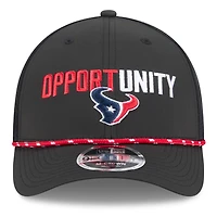Casquette ajustable New Era noire Houston Texans 2025 Inspire Change 9FORTY M-Crown pour homme