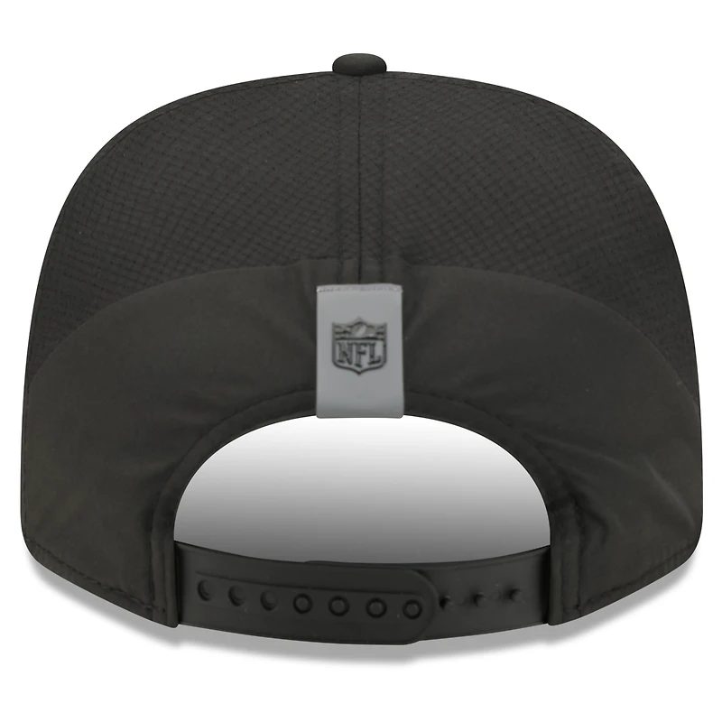 Casquette ajustable New Era noire pour homme, Houston Texans, camp d'entraînement NFL 2026, modèle 9SEVENTY