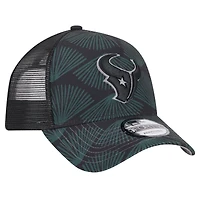 Men's New Era Black Houston Texans Agave Trucker 9FORTY Adjustable Hat