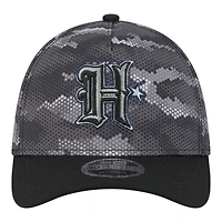Casquette New Era Flex noire pour homme, motif camouflage Houston Texans, modèle A-Frame 39THIRTY