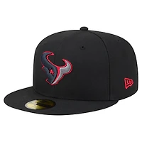 Men's New Era  Black Houston Texans Color Pop 59FIFTY Fitted Hat