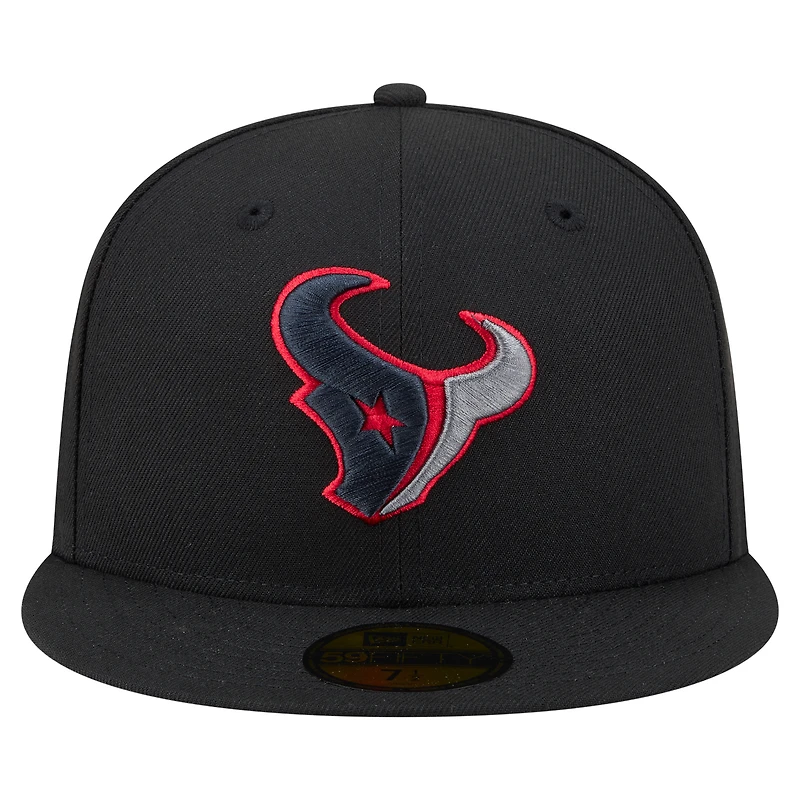 Men's New Era Black Houston Texans Color Pop 59FIFTY Fitted Hat