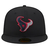 Men's New Era  Black Houston Texans Color Pop 59FIFTY Fitted Hat