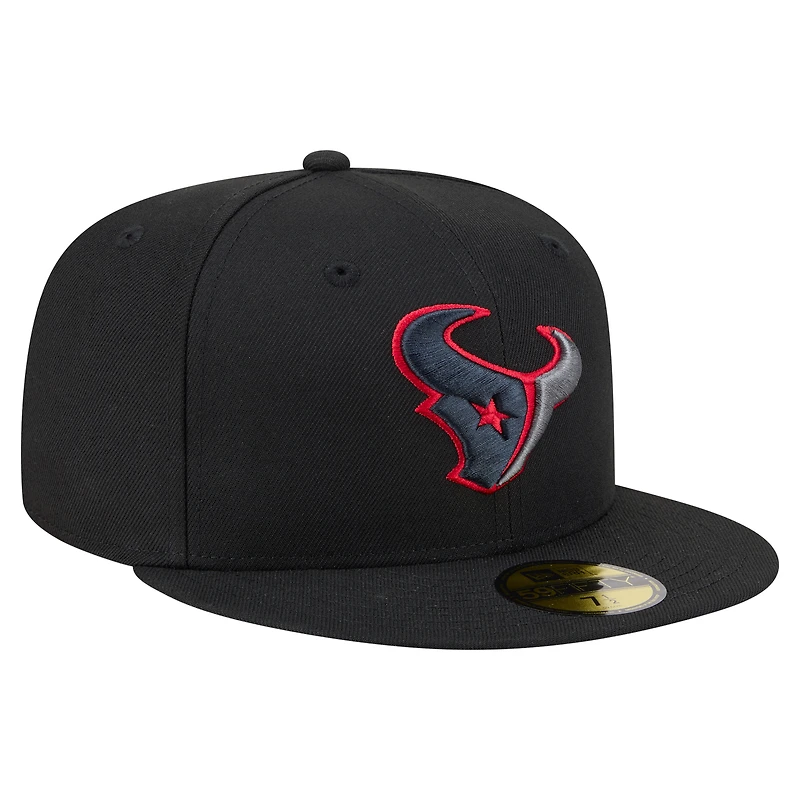 Men's New Era Black Houston Texans Color Pop 59FIFTY Fitted Hat