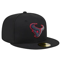 Men's New Era  Black Houston Texans Color Pop 59FIFTY Fitted Hat