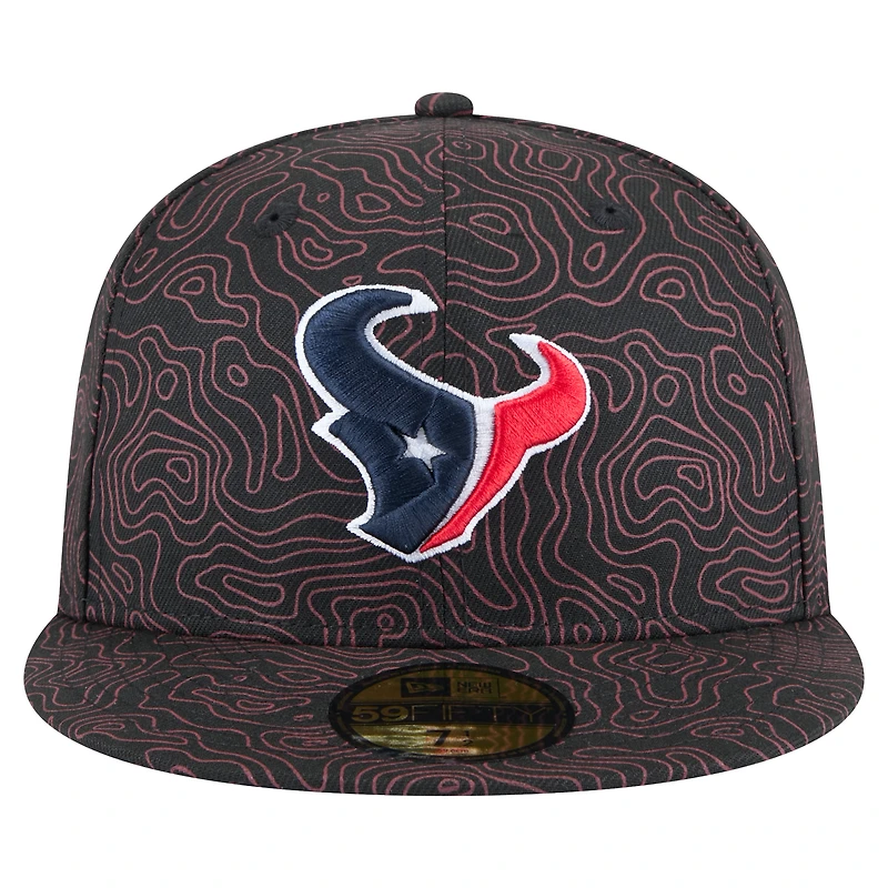 Casquette ajustée noire Houston Texans Geo 59FIFTY de New Era pour homme