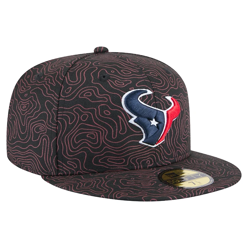 Casquette ajustée noire Houston Texans Geo 59FIFTY de New Era pour homme
