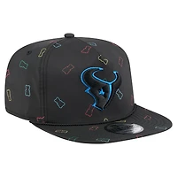 Casquette snapback noire Houston Texans Gummy Golfer de New Era pour homme