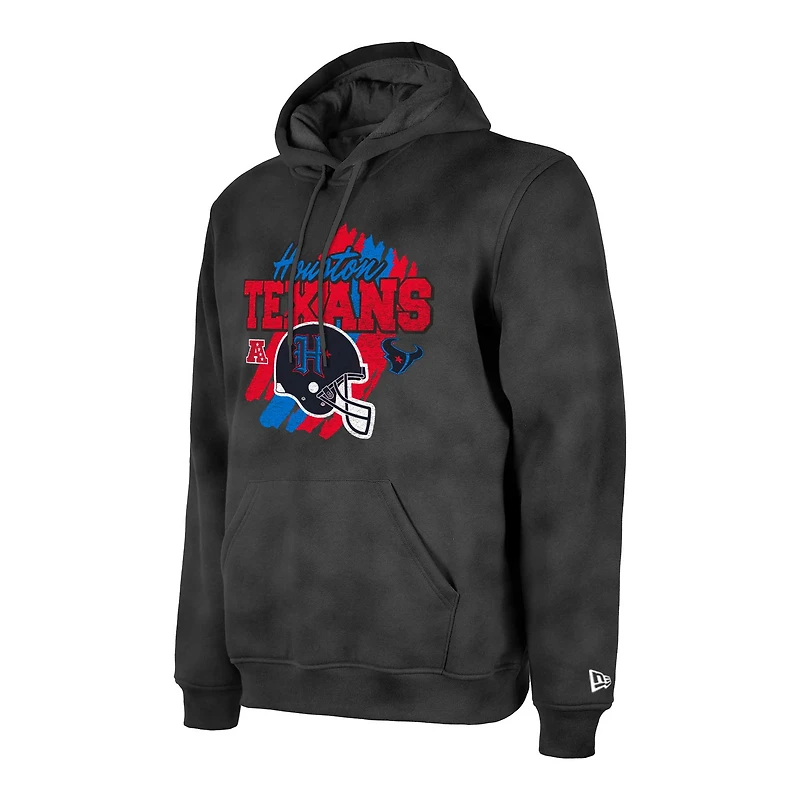 Sweat à capuche délavé aux enzymes Houston Texans Identity Helmet pour homme New Era noir