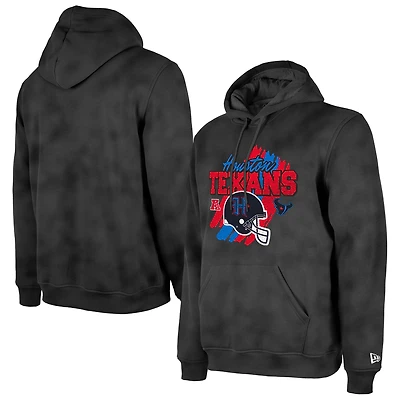 Sweat à capuche délavé aux enzymes Houston Texans Identity Helmet pour homme New Era noir