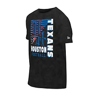 T-shirt délavé enzymatique noir avec logo des Houston Texans de New Era pour homme