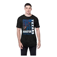T-shirt délavé enzymatique noir avec logo des Houston Texans de New Era pour homme