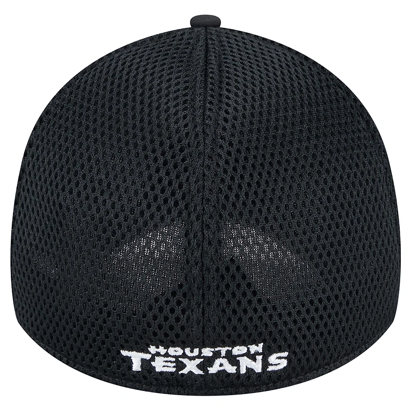 Casquette New Era noire Houston Texans Main Neo 39THIRTY Flex pour homme