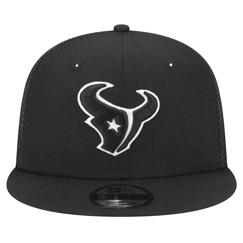 Casquette à visière noire New Era 9FIFTY pour homme des Houston Texans