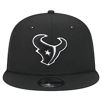 Casquette à visière noire New Era 9FIFTY pour homme des Houston Texans