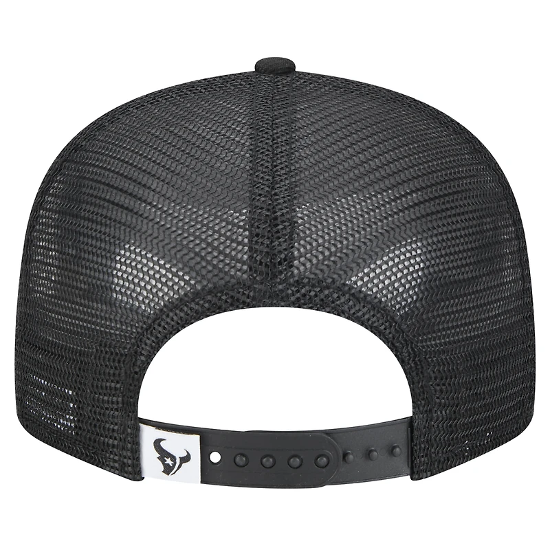 Casquette à visière noire New Era 9FIFTY pour homme des Houston Texans