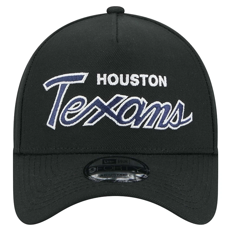 Casquette ajustable Smith 9FORTY noire pour homme des Houston Texans de New Era