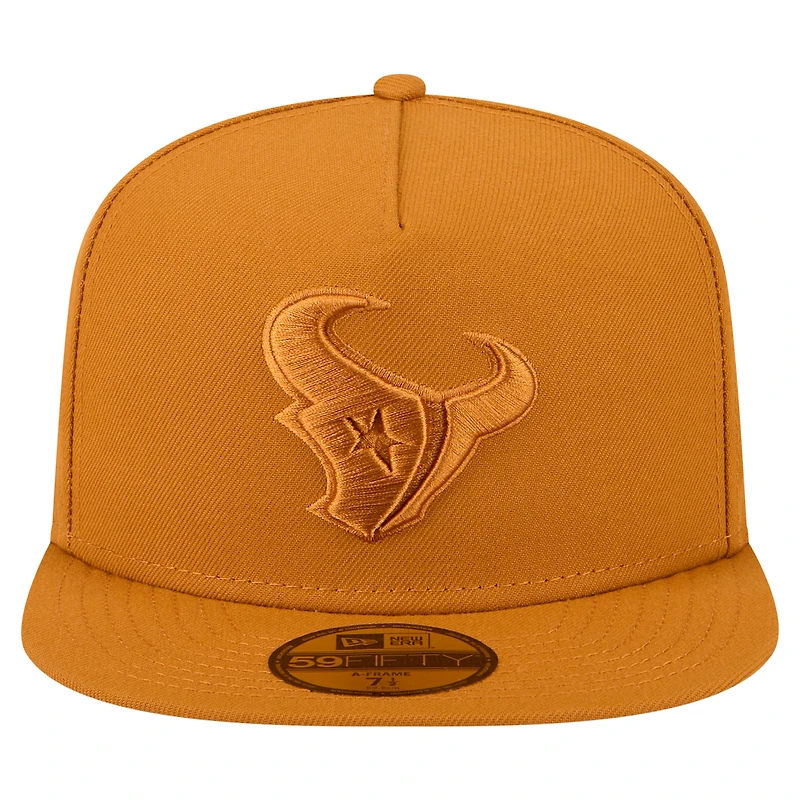 Men's New Era  Brown Houston Texans Color Pack A-Frame 59FIFTY Fitted Hat