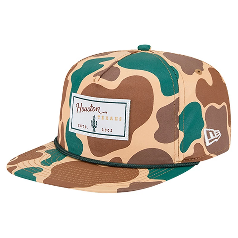 Casquette snapback New Era 19TWENTY pour homme, motif camouflage Houston Texans Duck Rope