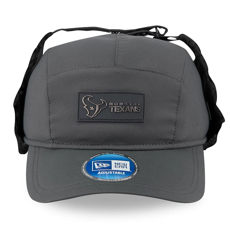 Casquette ajustable à oreilles de chien pour homme New Era, couleur anthracite, Houston Texans 2025 Sideline Cold Weather Runner