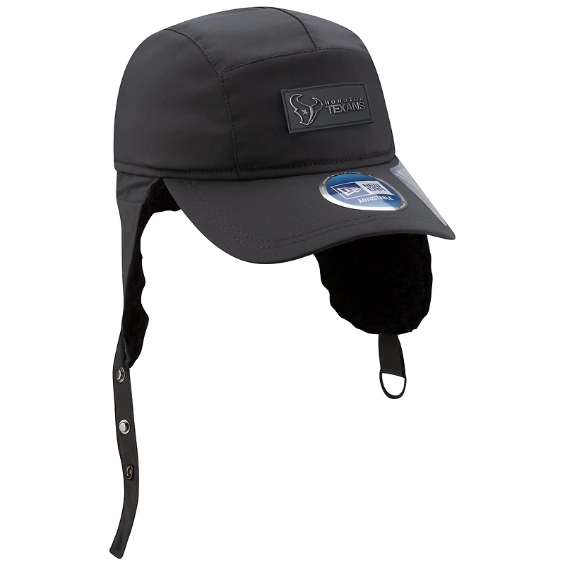 Men's New Era Charcoal Houston Texans 2025 Sideline Cold Weather Runner Dog Ear Adjustable Hat